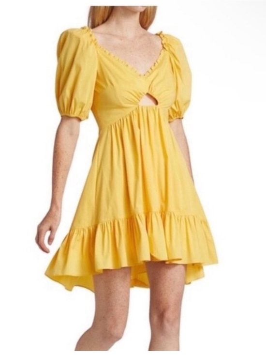 cinq a sept Dresses & Skirts - Cinq à Sept Kayla Poplin Cutout Mini Dress | Size 2 | Banana Yellow